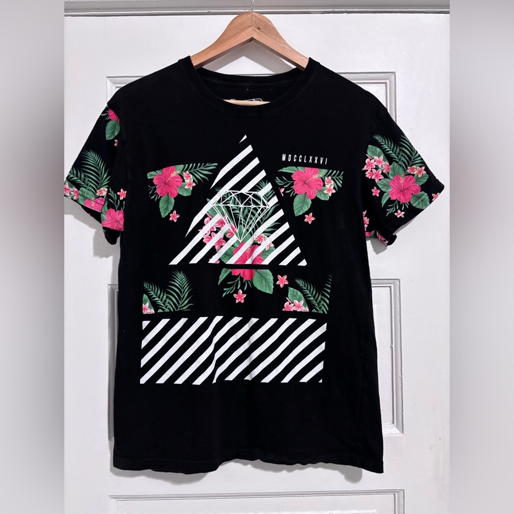 Fresh Laundry Black Floral Tee